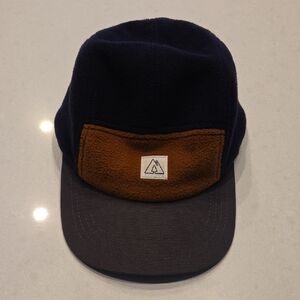 Navy and Brown Fleece Cap